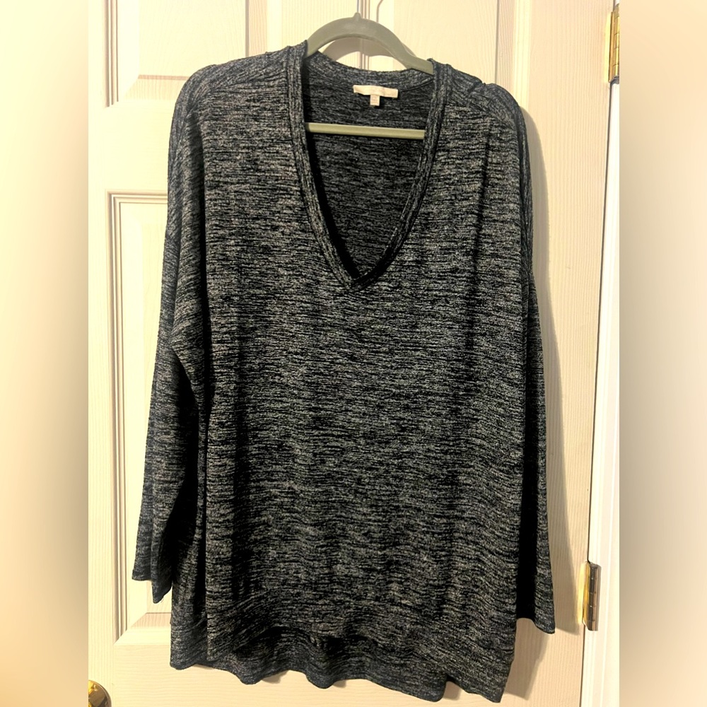 Joan Vass Studio gray long sleeve high low sweater women's XL